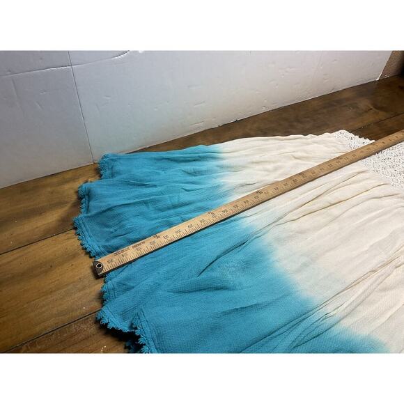 Double D Ranch Womens Shift Dress Large Teal Ombré Crochet Trim Boho Large - Picture 8 of 15